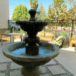 Outdoor fountain on pavers