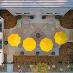 Eagle eye view of the outdoor courtyard at Vista at Simi Valley