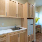 Vista Simi Valley alternative view of kitchen area with smaller refrigerator