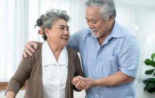 Senior loved one caring for senior spouse with dementia